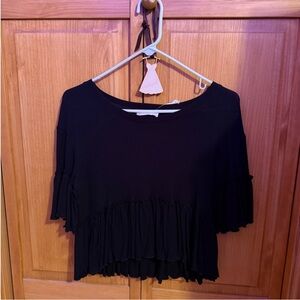 Altar'd State Black Ruffle Top